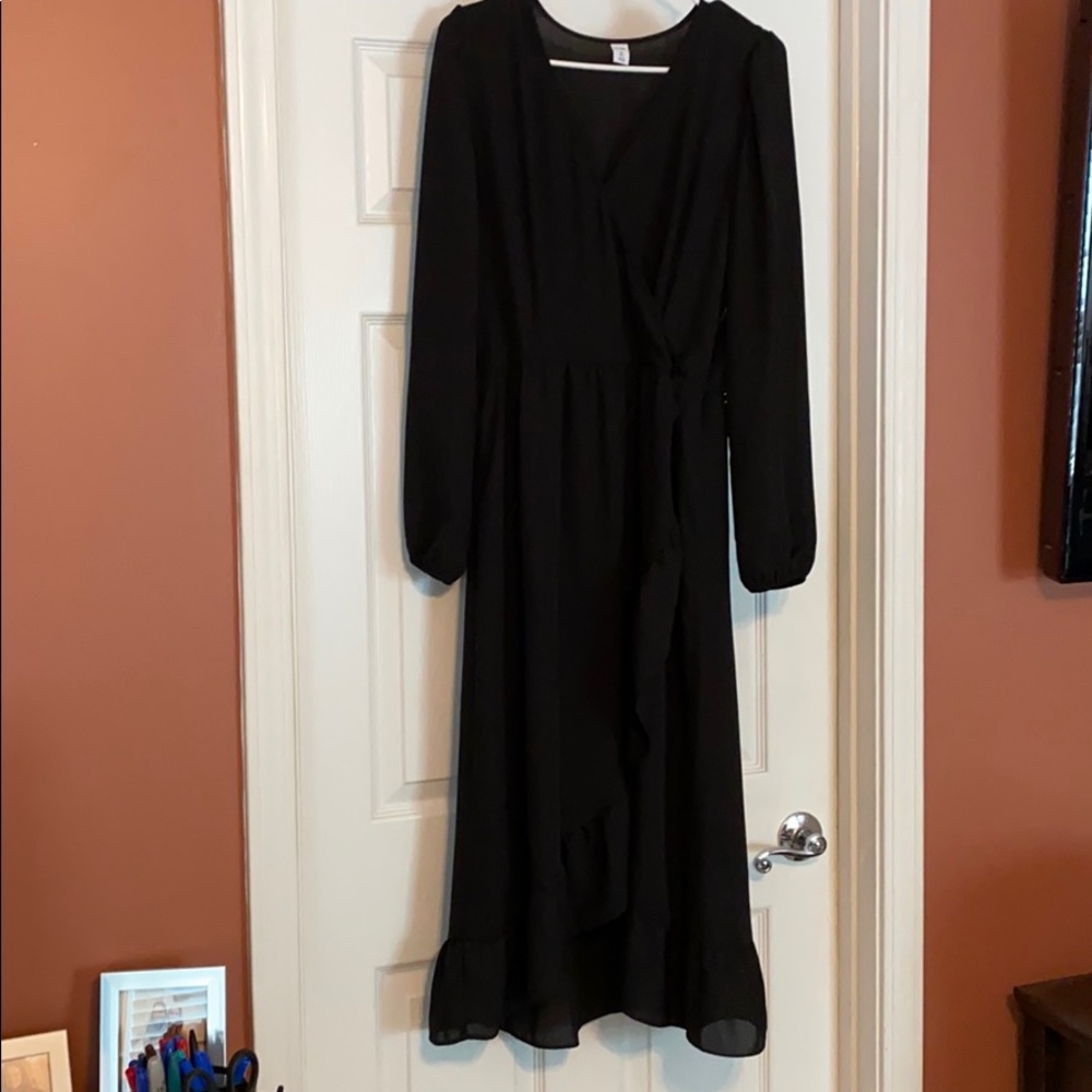 Black, long sleeved dress